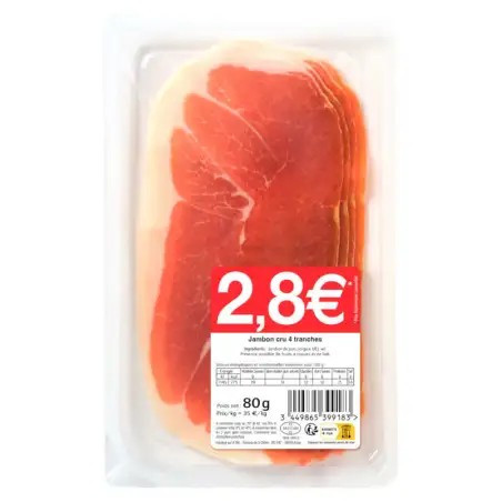 Neutre Jambon Cru Sans Conservateur 80 g