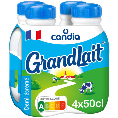 Grandlait Lait Demi-écrémé Le pack de 4x50cl