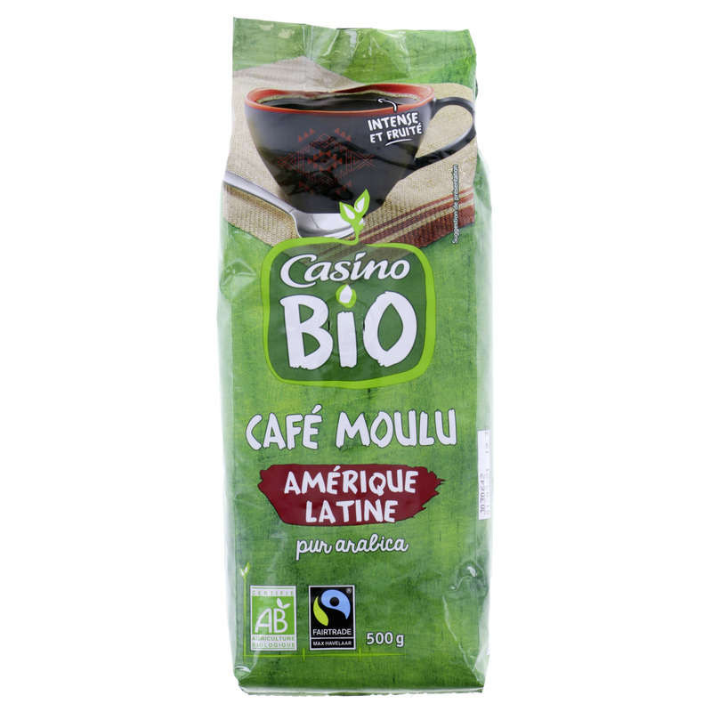 Casino Bio Café moulu - Origine Amérique Latine - Pur arabica - Biologique - 250g