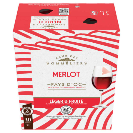 Le Club des Sommeliers Merlot Rouge 3L