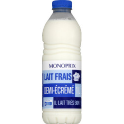 Monoprix Lait frais demi-écrémé 1L