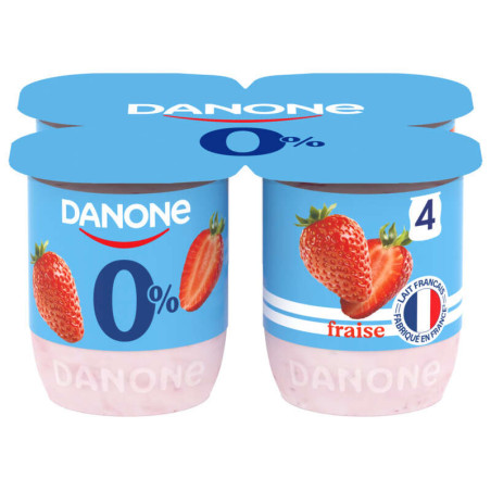 Light & Free Yaourt aux fruits fraise allégé 0% 4x125g