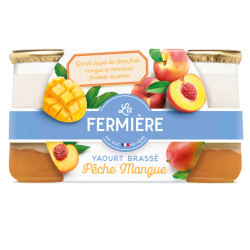 La Fermière Le Brassé au jus de citron frais sur pêche mangue gourmandes 2x160G