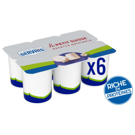Gervais Petits Suisses Nature 9.5% Mg 6x60g