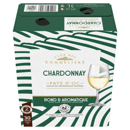 Club des Sommeliers Chardonnay Pays d'OC Igp 3L