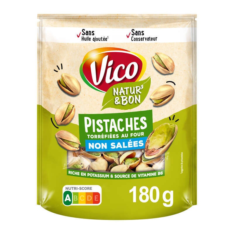 Vico Natur' & bon Pistaches grillées non salées 180g