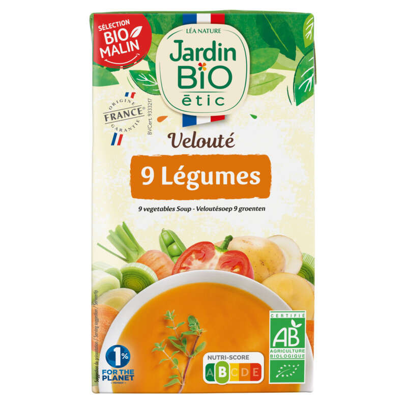 Jardin Bio Velouté Douceur 9 Légumes Bio 1L