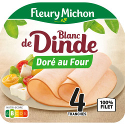 Fleury Michon Blanc de Dinde doré au four x4 Tranches 160g