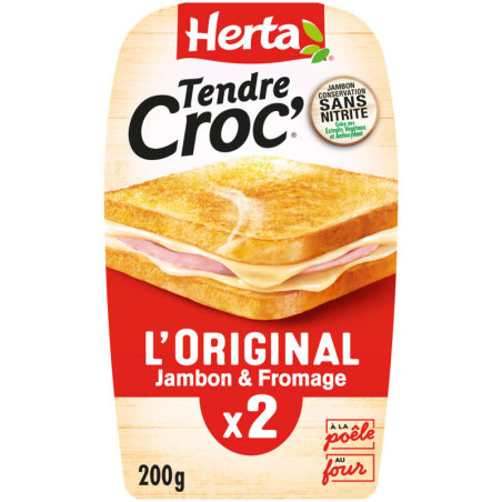 Herta Tendre Croc' L'Original Croque-Monsieur Jambon & Fromage x2 - 200g