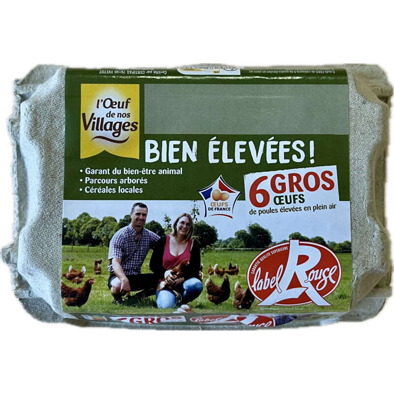 L'Œuf de Nos Villages Gros Œufs Label rouge x6
