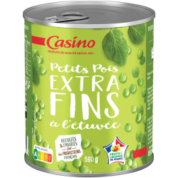 Casino Petits pois à l'étuvée extra-fins - 560g