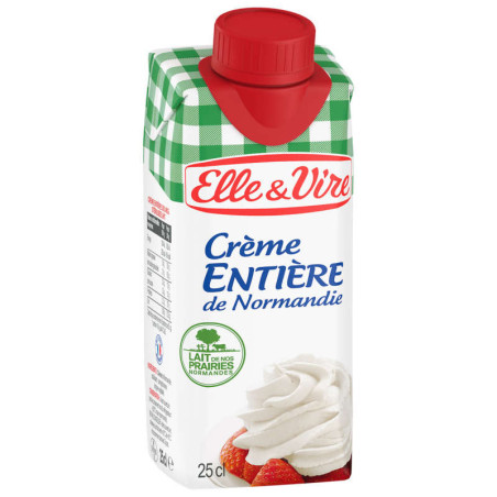 Elle & Vire Crème Fraîche Fluide Et Entière, Stérilisée Uht 25cl
