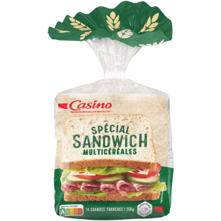 Casino Pain de mie céréales géant - 550g