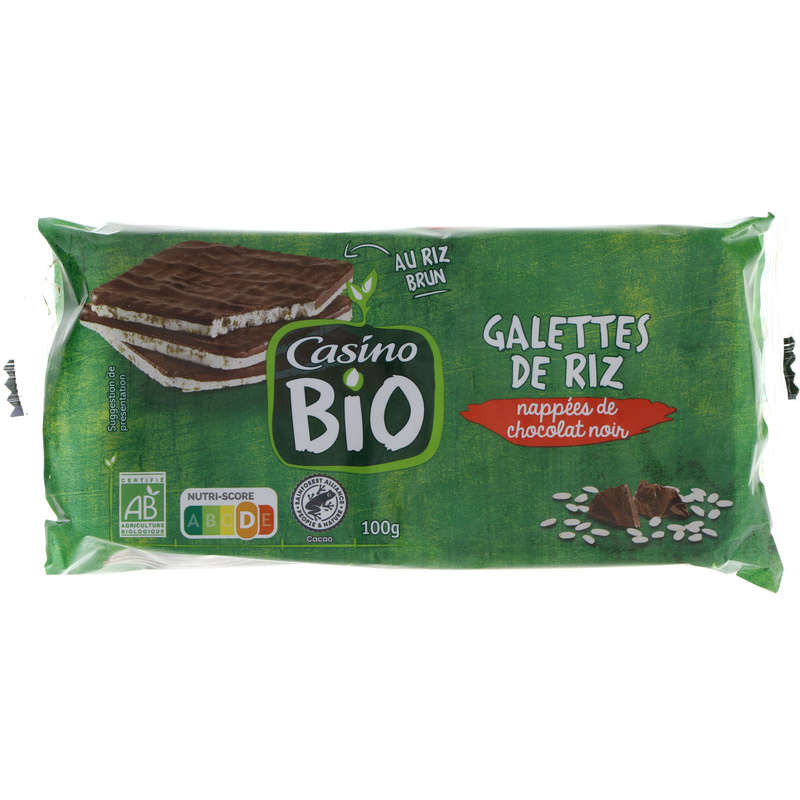 Casino Bio Galette - Riz - Chocolat Noir - Biologique - 100G