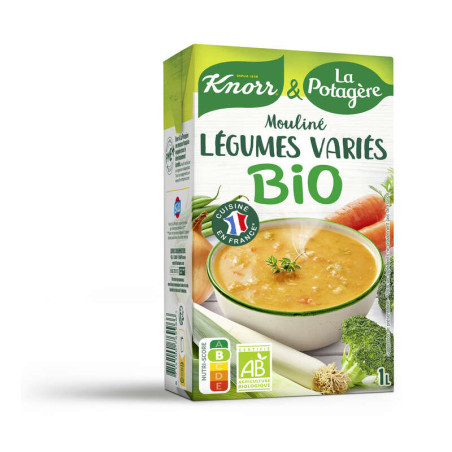 Knorr Soupe Liquide Mouliné de Légumes Variés Bio Brique 1L