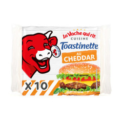 La vache qui rit Toastinette fromage cheddar fondu en tranches hamburger