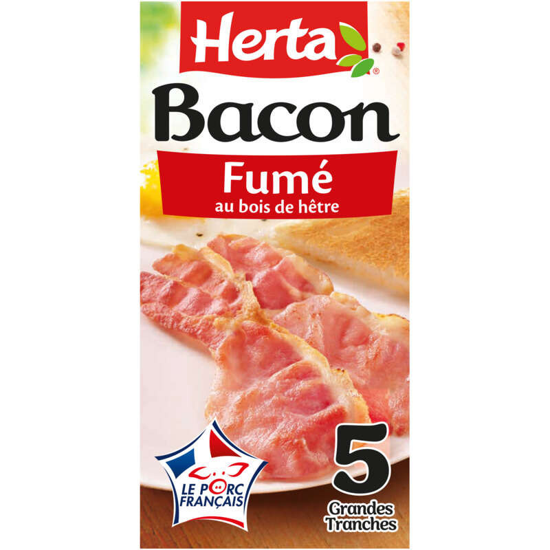 Herta Bacon fumé grandes tranches 100g