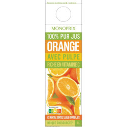 Monoprix Jus d'orange avec pulpe 100% pur jus 1L