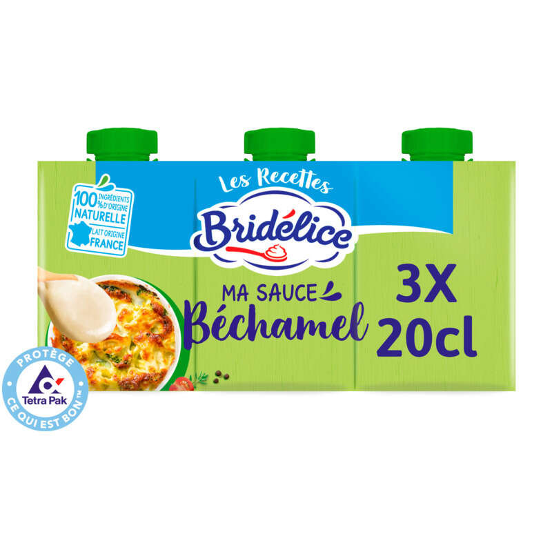 Bridélice Sauce Béchamel Uht Briques 3x20cl