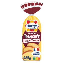 Harrys Brioche tranchée recette classique nature sans additifs 485g