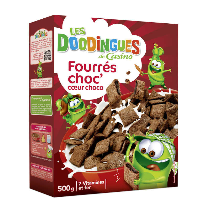 Les Doodingues Cereales fourrés cho'c cœur choco 500g