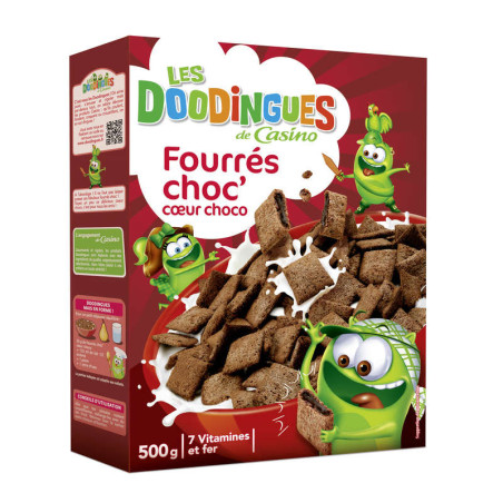 Les Doodingues Cereales fourrés cho'c cœur choco 500g
