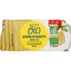 Monoprix Bio Beurre moulé demi-sel 250g