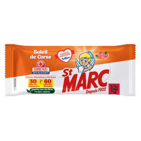 St Marc Lingettes Compostables Soleil De Corse x30