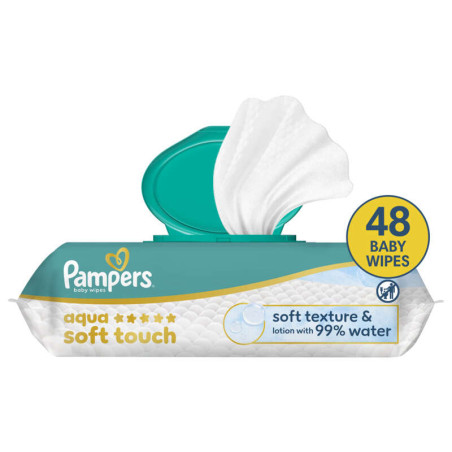 Pampers Aqua Soft Touch Lingettes Pour Bébé x48
