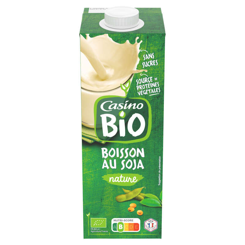 Casino Bio Boisson au soja - Nature - Biologique - 1l
