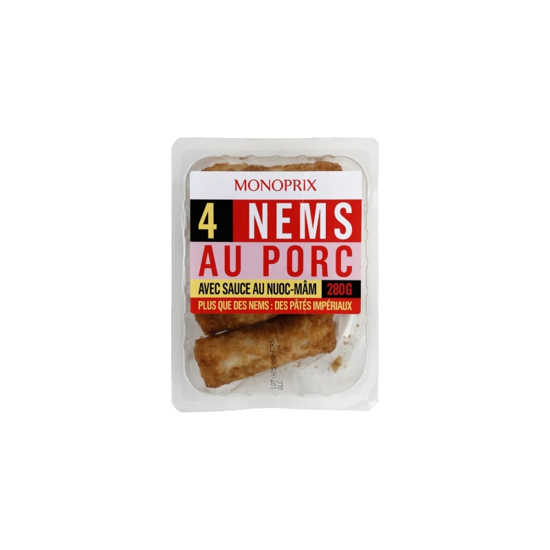 Monoprix Nems de porc x4 280g