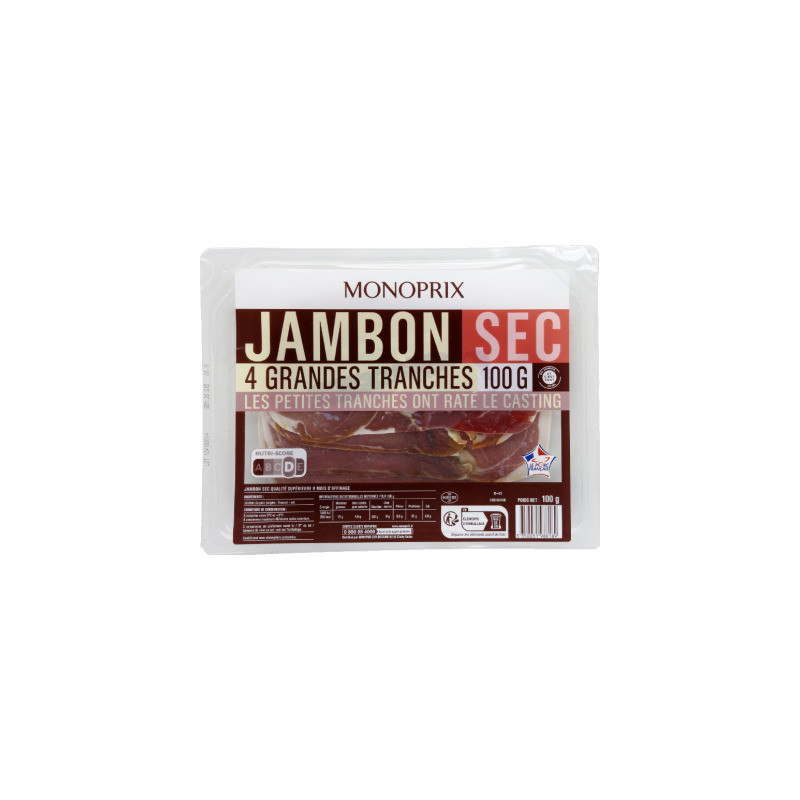 Monoprix Jambon sec 4 tranches 100g
