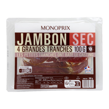 Monoprix Jambon sec 4 tranches 100g