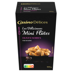 Casino Délices mini flute olive noire 100g