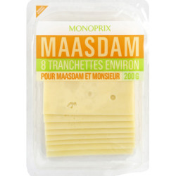 Monoprix Maasdam x8 tranches - 200g