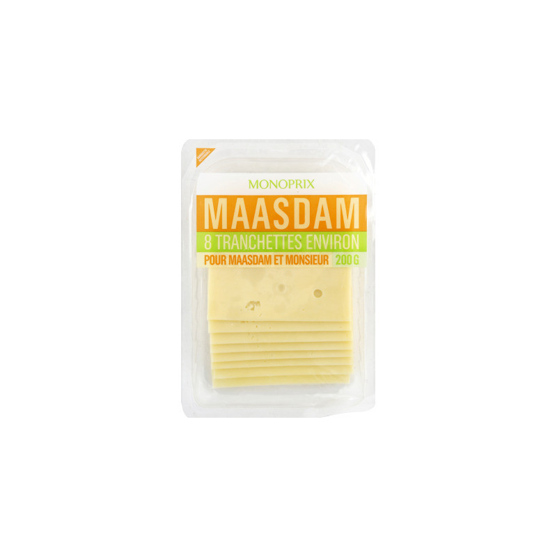 Monoprix Maasdam x8 tranches - 200g