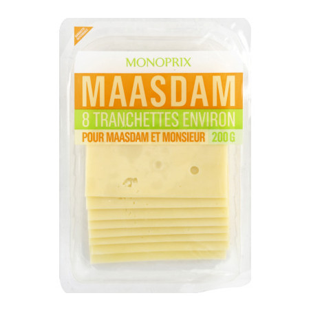 Monoprix Maasdam x8 tranches - 200g