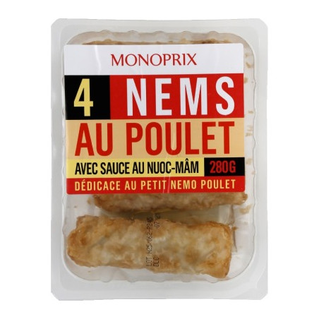 Monoprix Nems au poulet x4 280g
