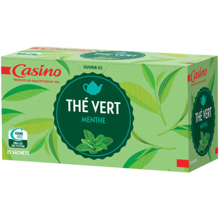 Thé vert - Aromatisé à la menthe - 25 sachets fraîcheur