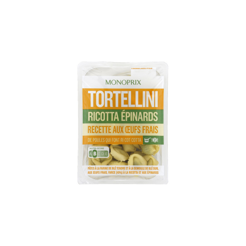 Monoprix Tortellini ricotta épinards aux œufs frais 300g