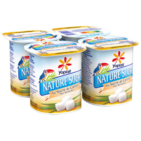 Yoplait Yaourt Nature Sucré Au Sucre De Canne 4x125g