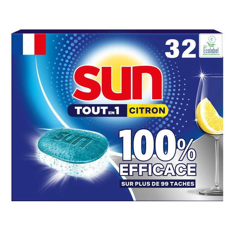Sun Tablettes Lave-vaisselle Tout en 1 Citron x32