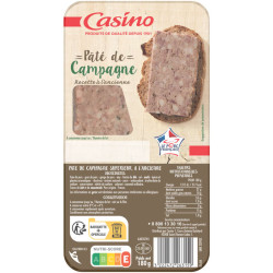 Casino Paté de campagne - Recette à l'ancienne - 180g