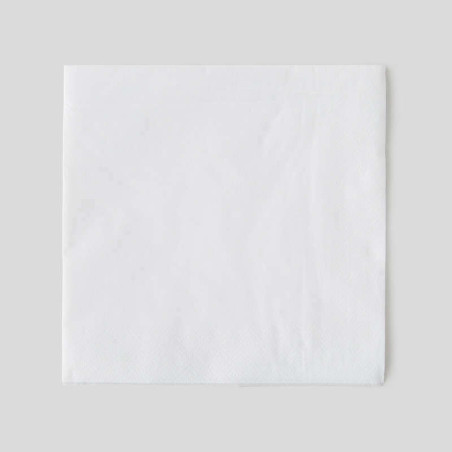 Monoprix Maison 100 Serviettes Blanches, 33X33Cm, 2 Plis