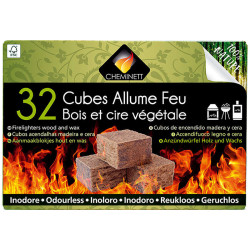 Cheminett Cubes Allume feu Bois 100% nature x32