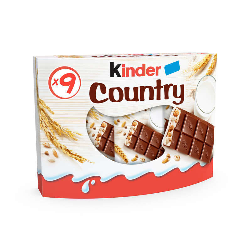 Kinder Country Barre Céréalière Enrobée De Chocolat Au Lait 211g