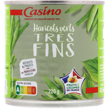 Casino Haricots verts très fins - 220g