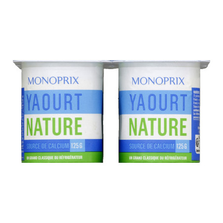 Monoprix Yaourt nature 4x125g