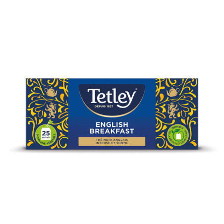 Tetley Thé Noir English Breakfast x 25 Sachets 50g