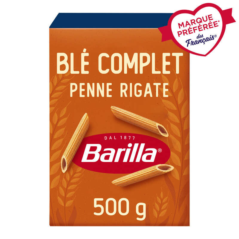 Barilla Pâtes penne rigate au blé complet intégrale 500g